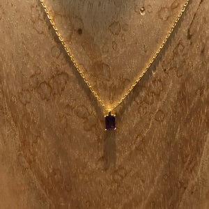 (3) Little Sky Stone Amethyst  Baguette Necklace